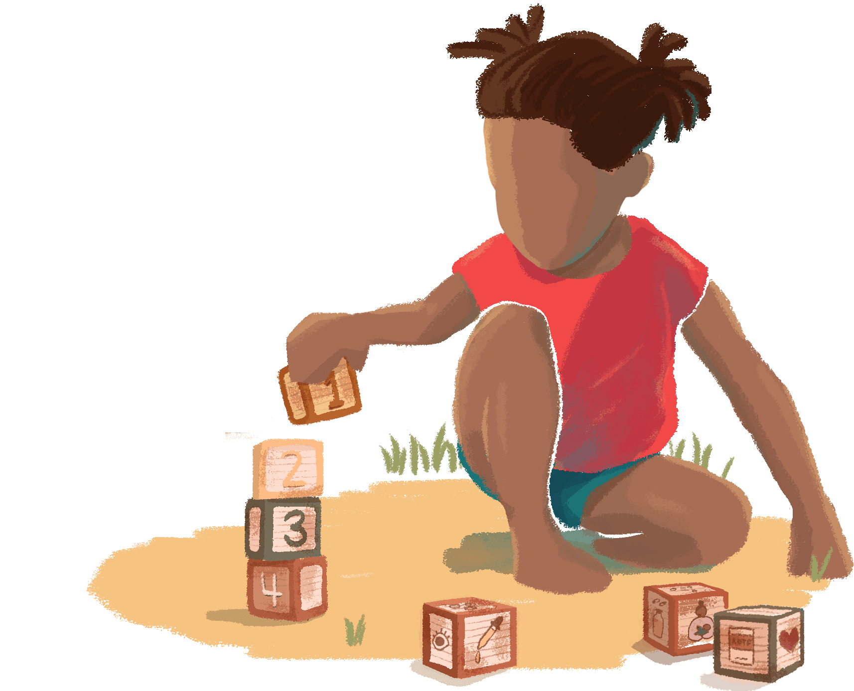 Child playing with blocks
